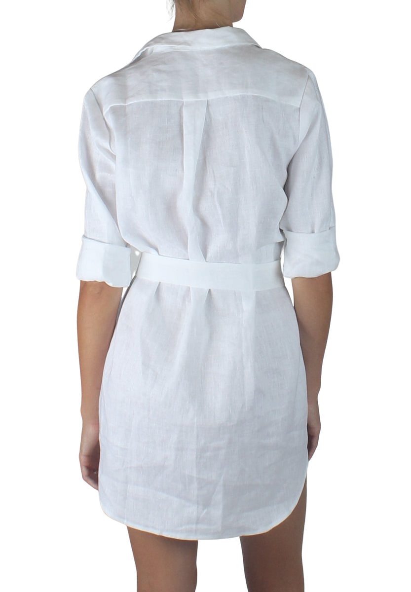 Saint Tropez Linen Mini Dress White – MUSEUM