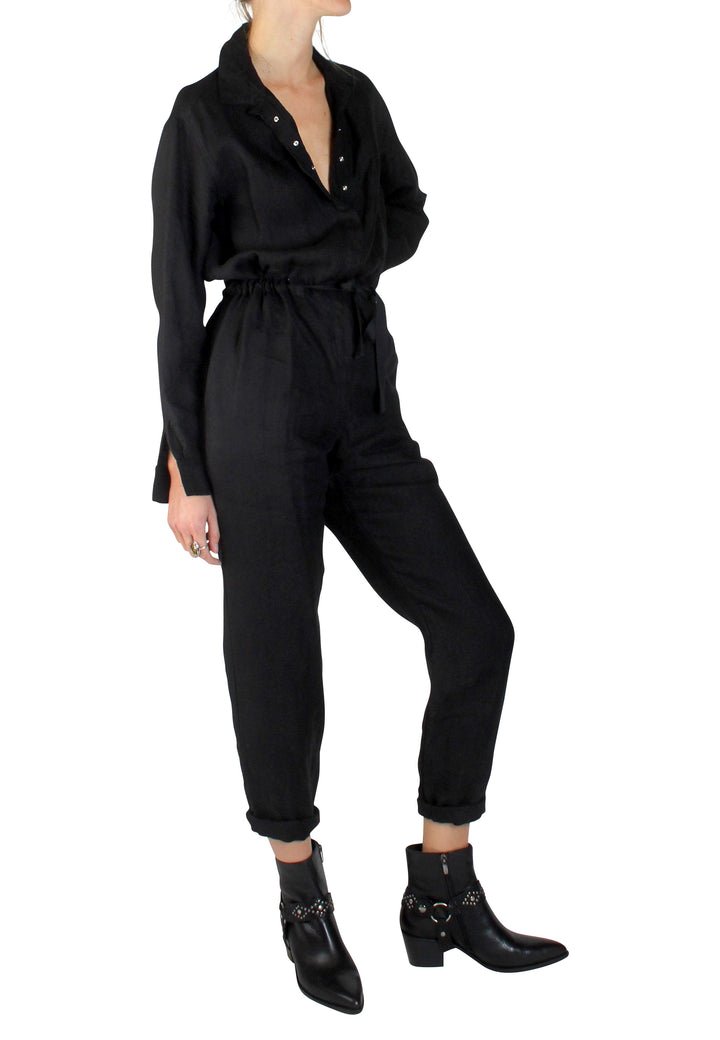 Linen Boilersuit Black