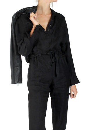 Linen Boilersuit Black