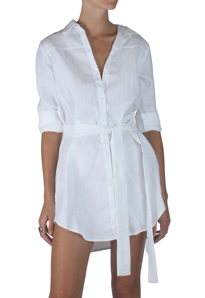 Saint Tropez Linen Dress White