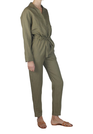 Linen Boilersuit Khaki