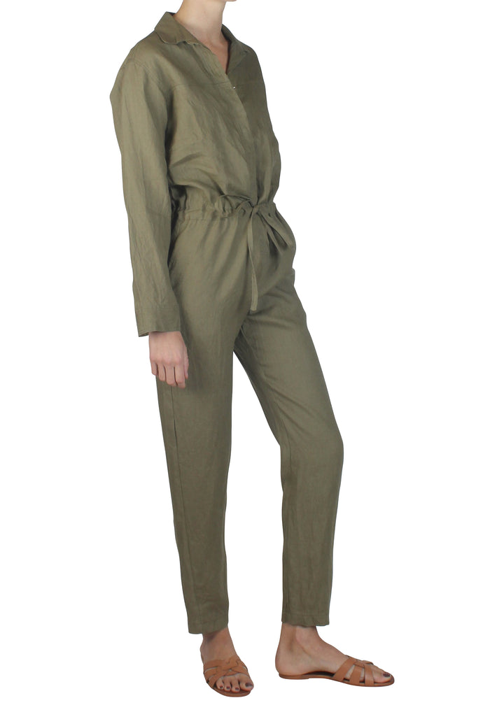 Linen Boilersuit Khaki