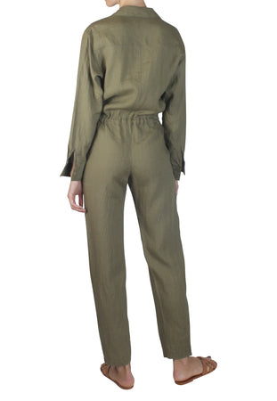 Linen Boilersuit Khaki