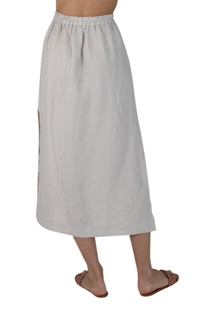 Pacific Linen Skirt Stone