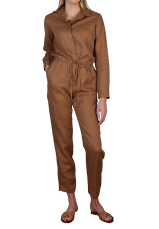 Linen Boilersuit Cognac