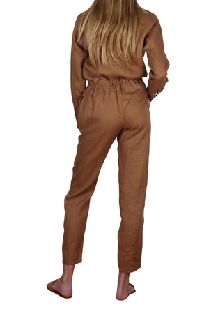 Linen Boilersuit Cognac