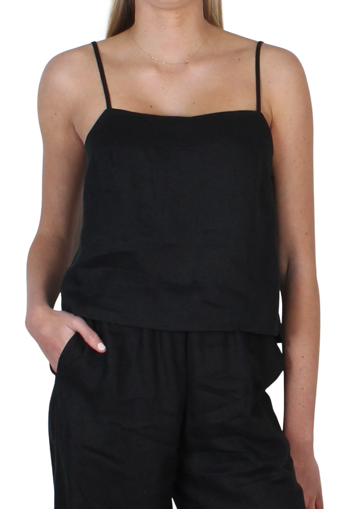 Linen Cami Black